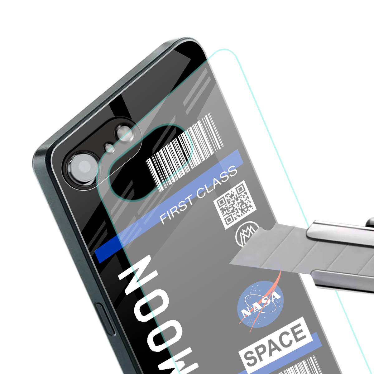 moon boarding pass back phone cover | glass case for iphone 16e