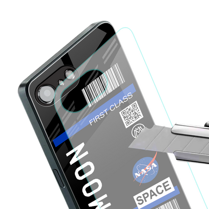 moon boarding pass back phone cover | glass case for iphone 16e
