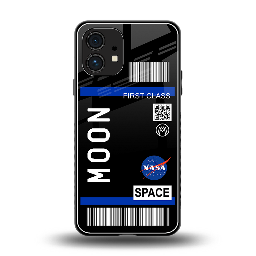 moon boarding pass back phone cover | glass case for nothing phone 1