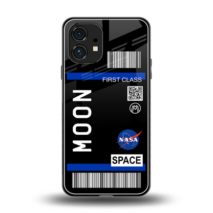 moon boarding pass back phone cover | glass case for nothing phone 1