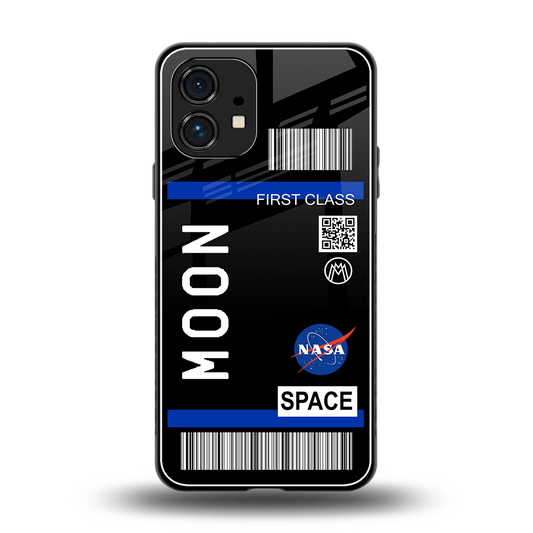 moon boarding pass back phone cover | glass case for nothing phone 1