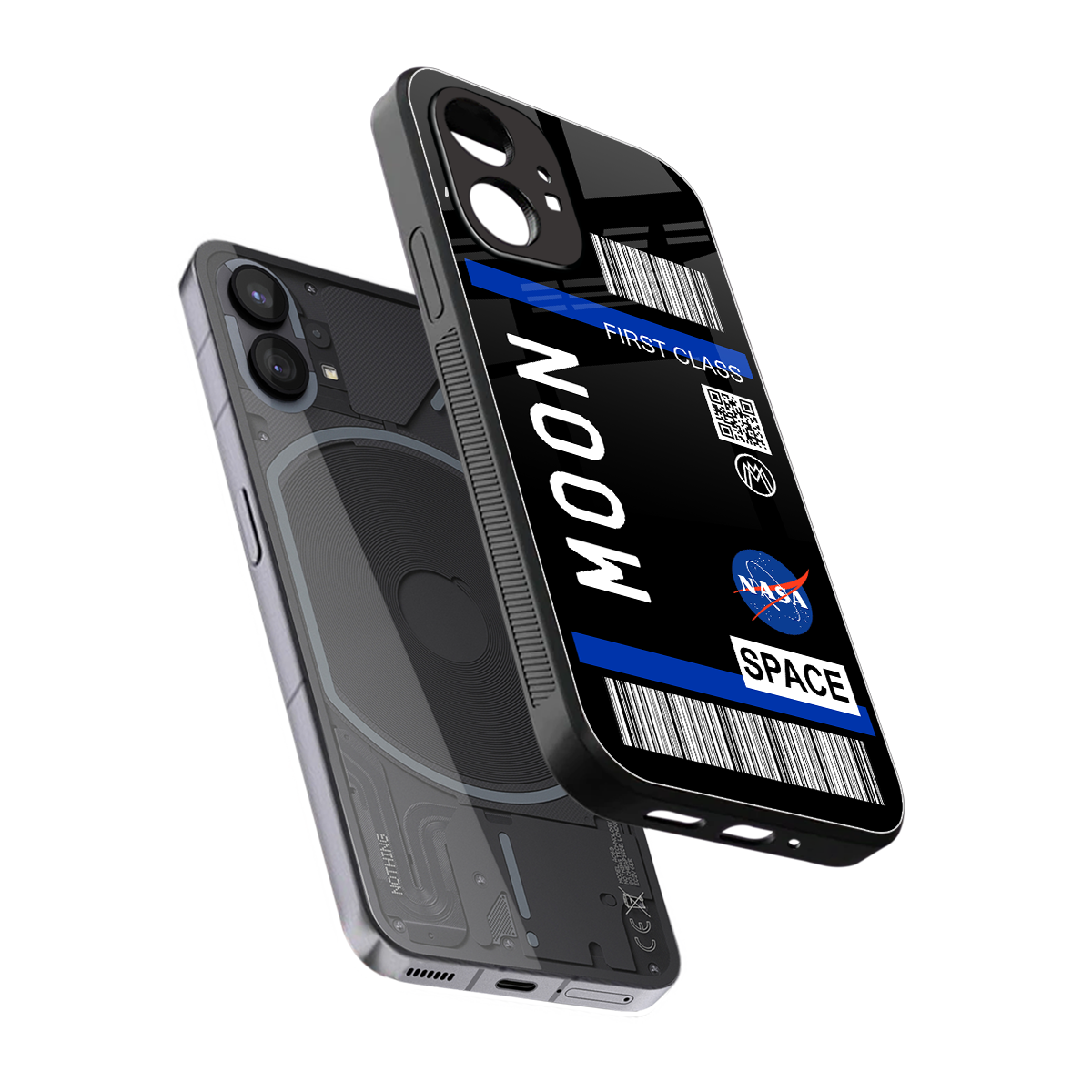 moon boarding pass back phone cover | glass case for nothing phone 1