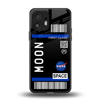 moon boarding pass back phone cover | glass case for nothing phone 2