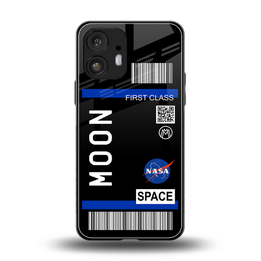 moon boarding pass back phone cover | glass case for nothing phone 2
