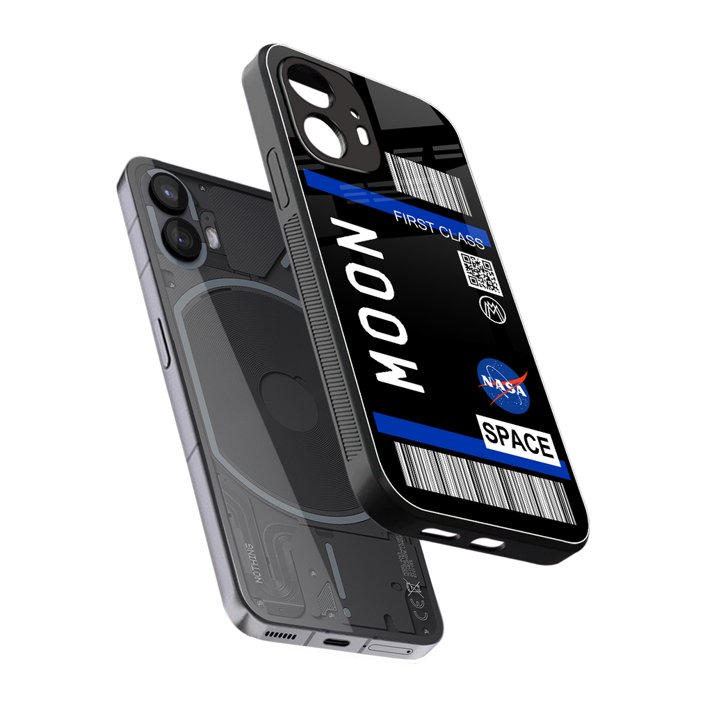 moon boarding pass back phone cover | glass case for nothing phone 2