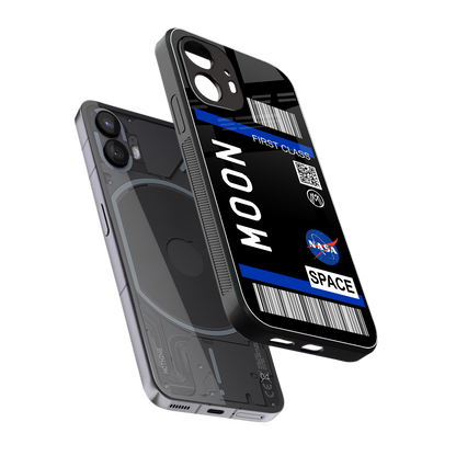 moon boarding pass back phone cover | glass case for nothing phone 2