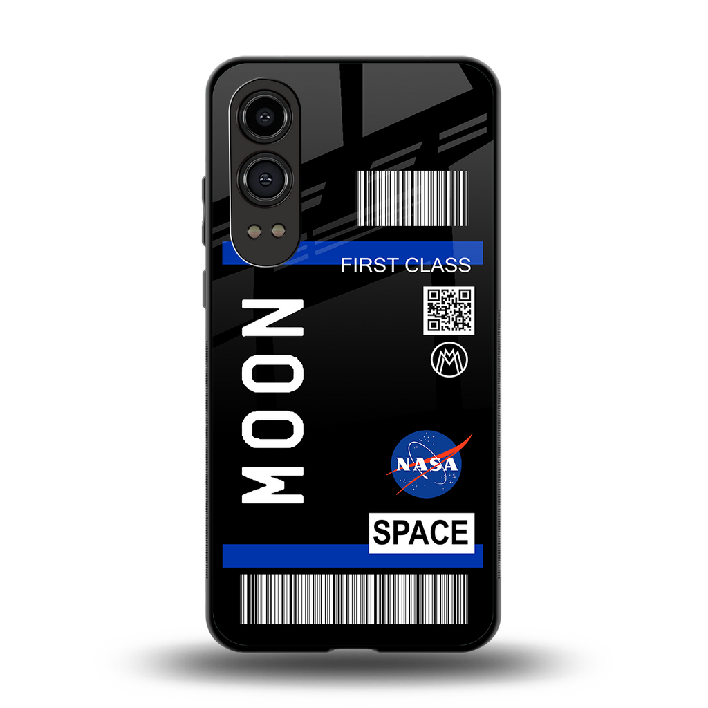 moon boarding pass back phone cover | glass case for oneplus nord ce 4 lite