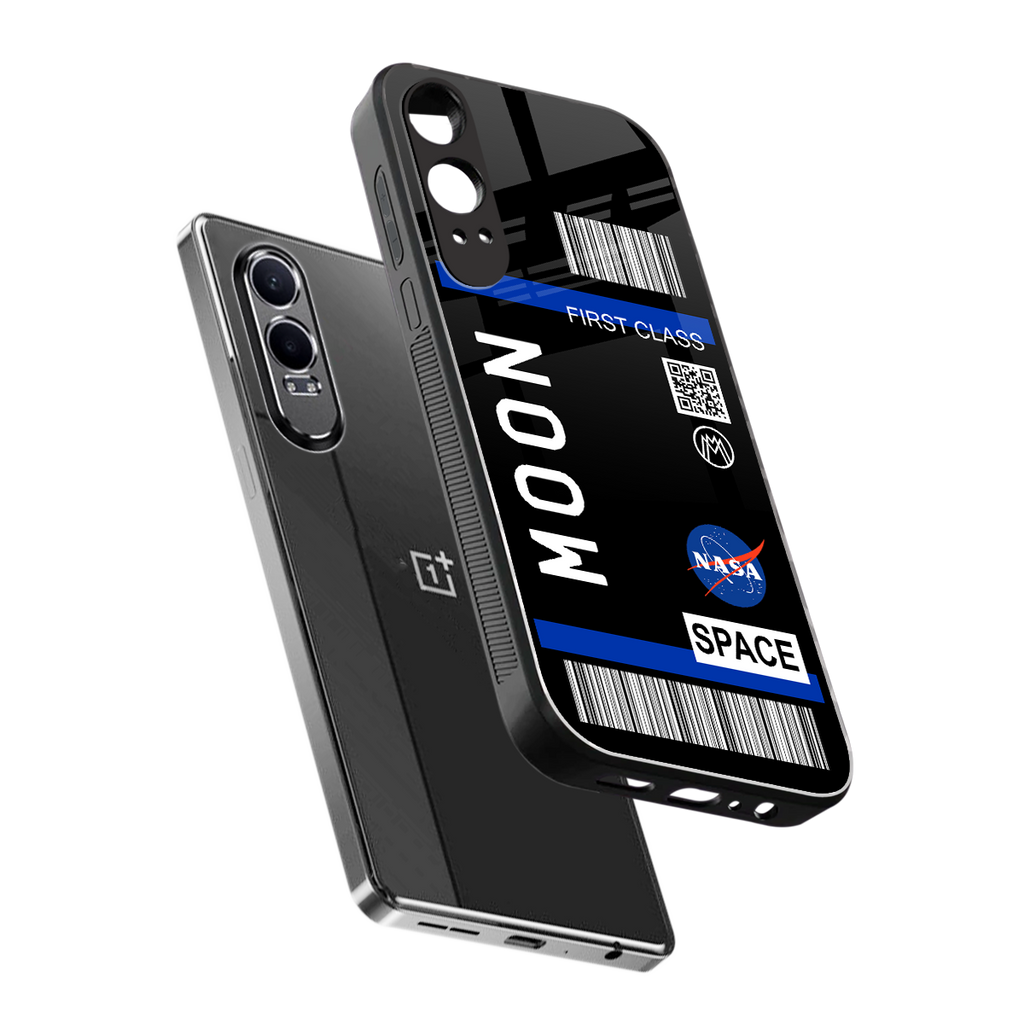moon boarding pass back phone cover | glass case for oneplus nord ce 4 lite