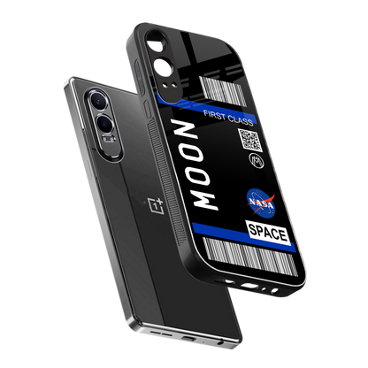 moon boarding pass back phone cover | glass case for oneplus nord ce 4 lite