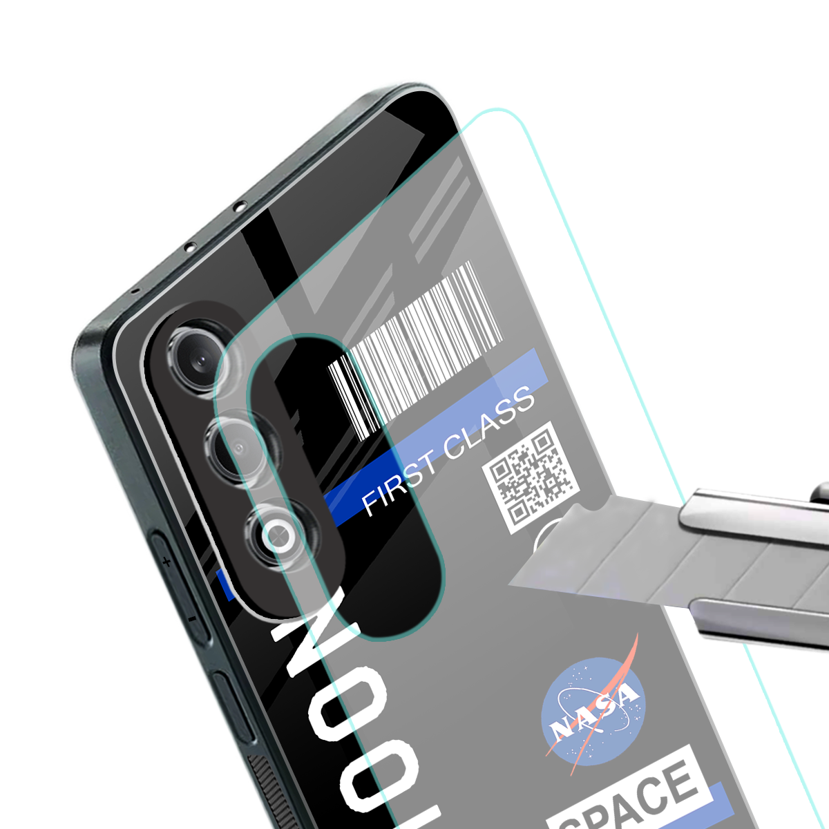 moon boarding pass back phone cover | glass case for oneplus nord ce 4