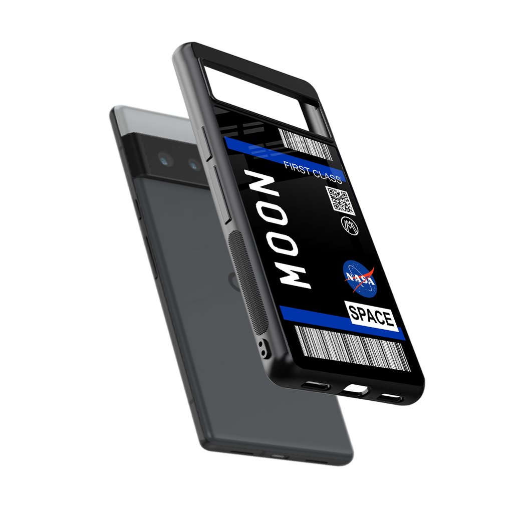 moon boarding pass back phone cover | glass case for google pixel 6 pro