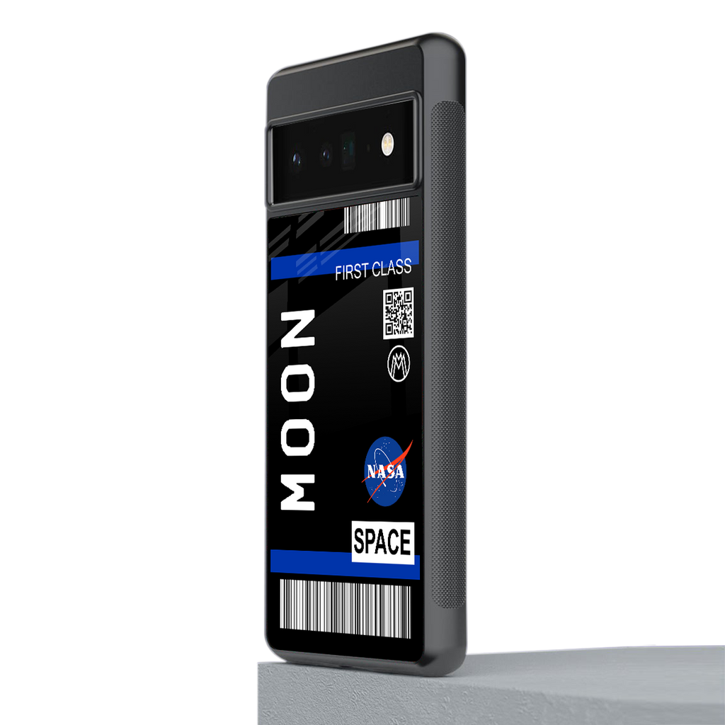 moon boarding pass back phone cover | glass case for google pixel 6 pro