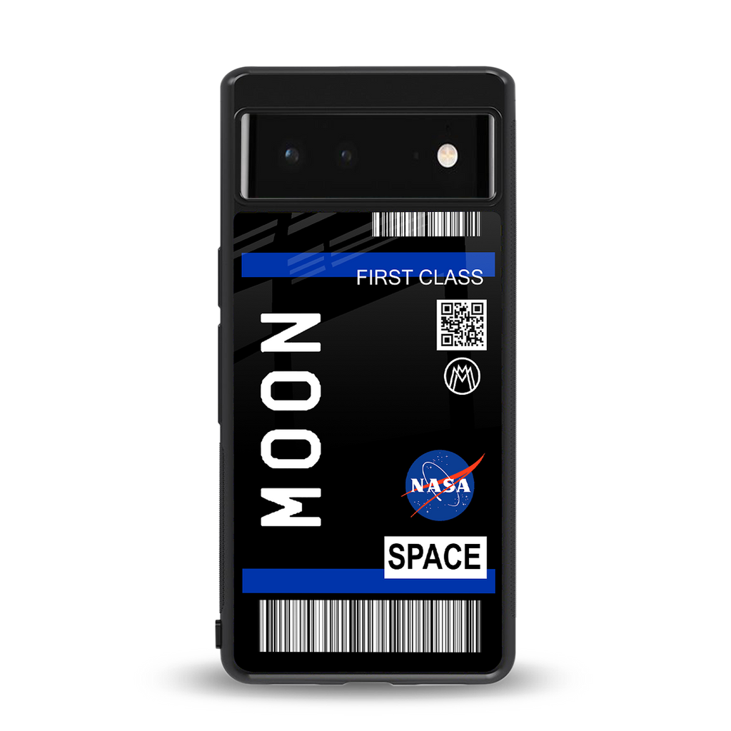 moon boarding pass back phone cover | glass case for google pixel 6