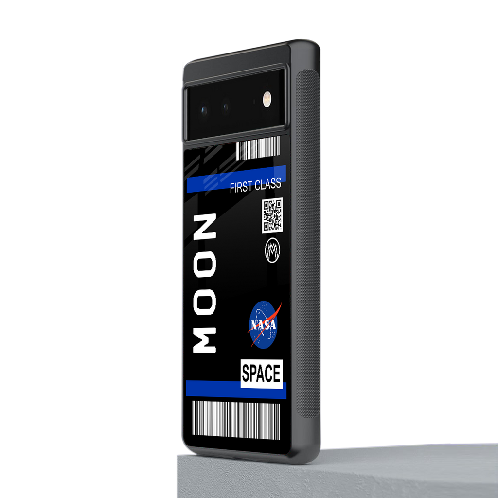 moon boarding pass back phone cover | glass case for google pixel 6