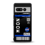 moon boarding pass back phone cover | glass case for google pixel 7 pro