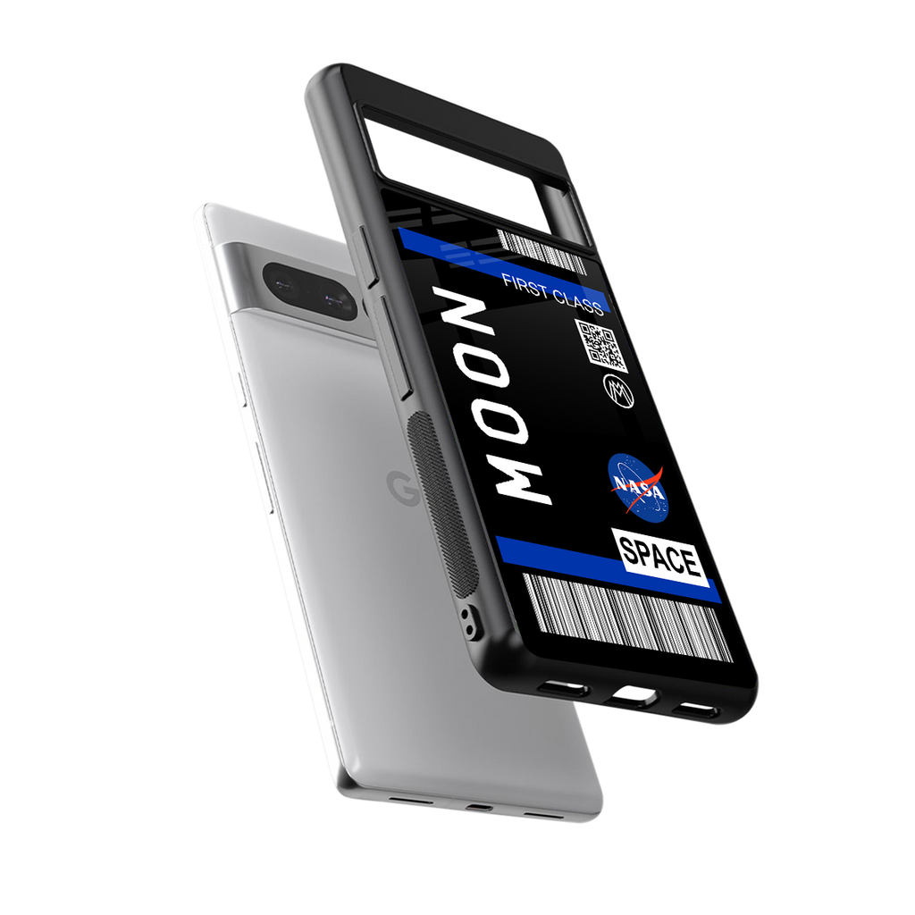 moon boarding pass back phone cover | glass case for google pixel 7 pro