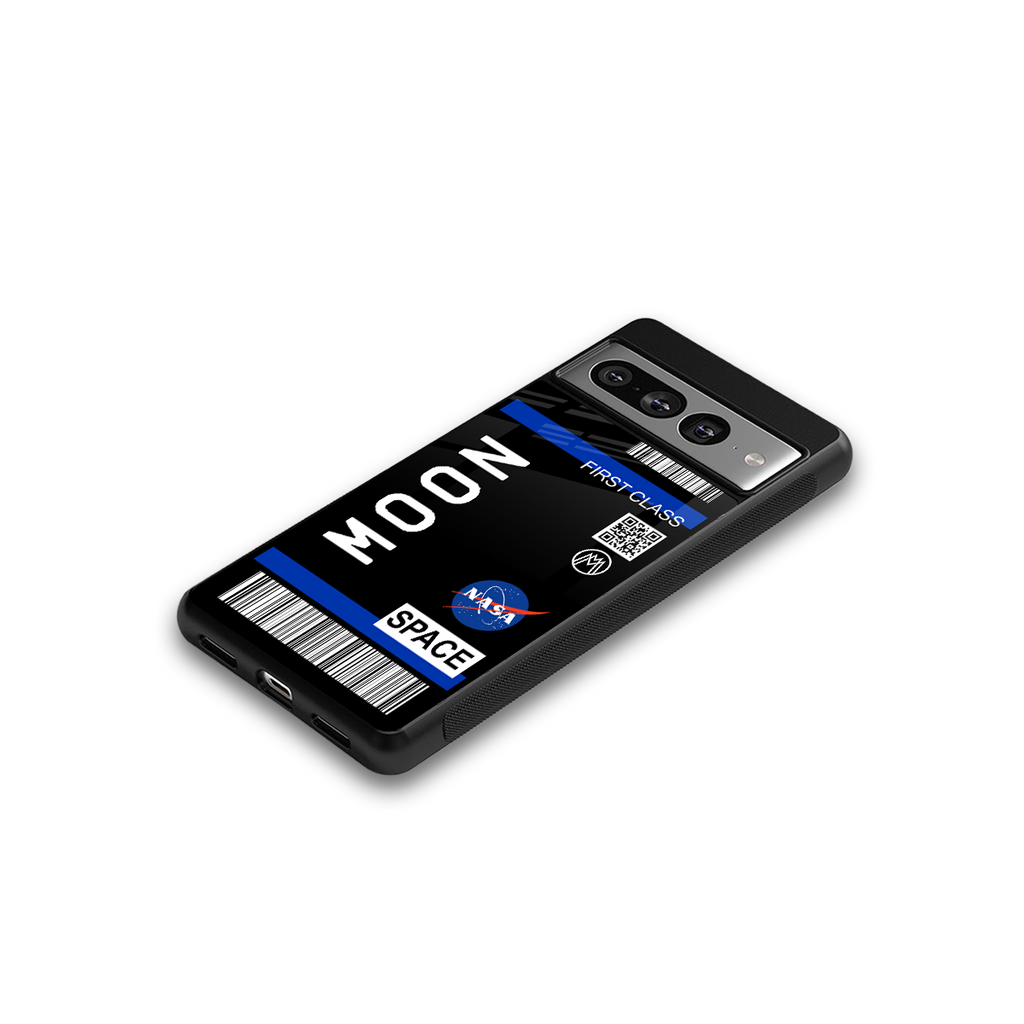 moon boarding pass back phone cover | glass case for google pixel 7 pro
