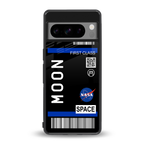 moon boarding pass back phone cover | glass case for google pixel 8 pro