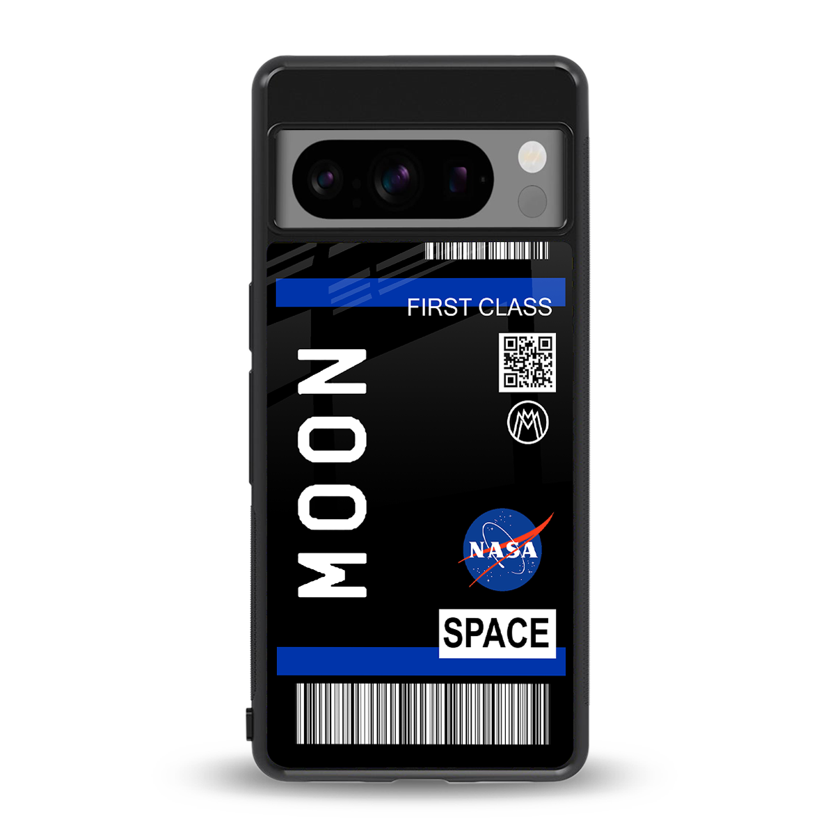 moon boarding pass back phone cover | glass case for google pixel 8 pro