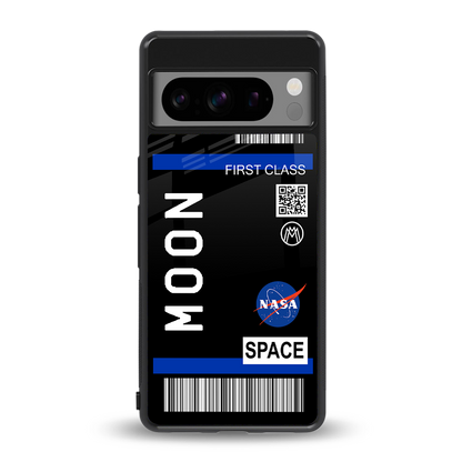 moon boarding pass back phone cover | glass case for google pixel 8 pro