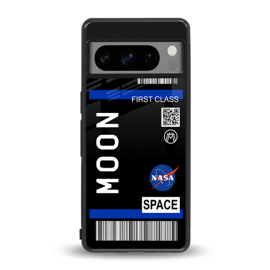 moon boarding pass back phone cover | glass case for google pixel 8 pro