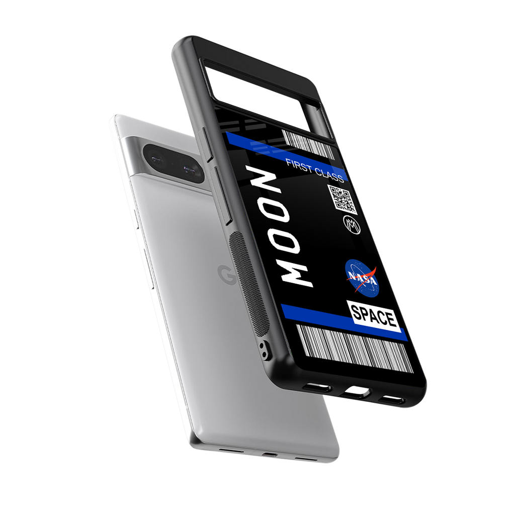 moon boarding pass back phone cover | glass case for Google Pixel 8