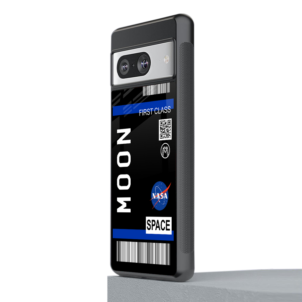 moon boarding pass back phone cover | glass case for Google Pixel 8
