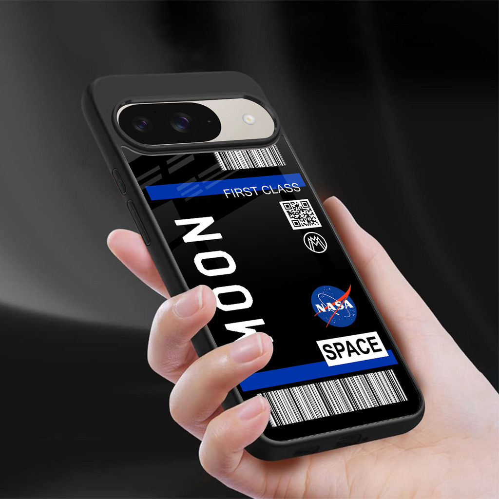 moon boarding pass back phone cover | glass case for google pixel 9