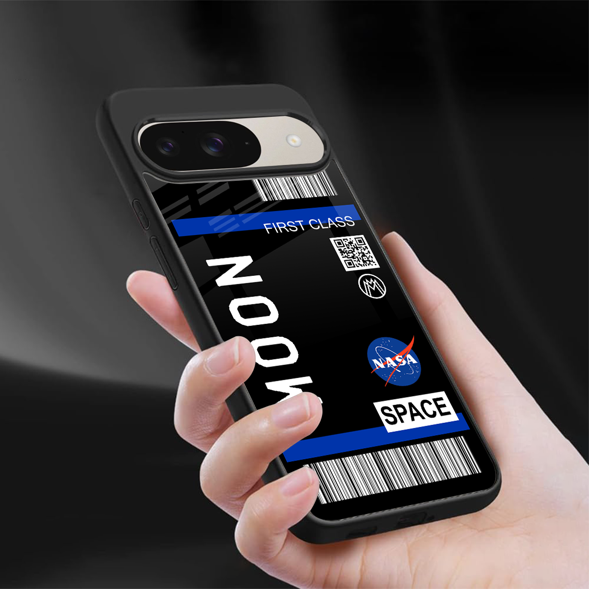 moon boarding pass back phone cover | glass case for google pixel 9