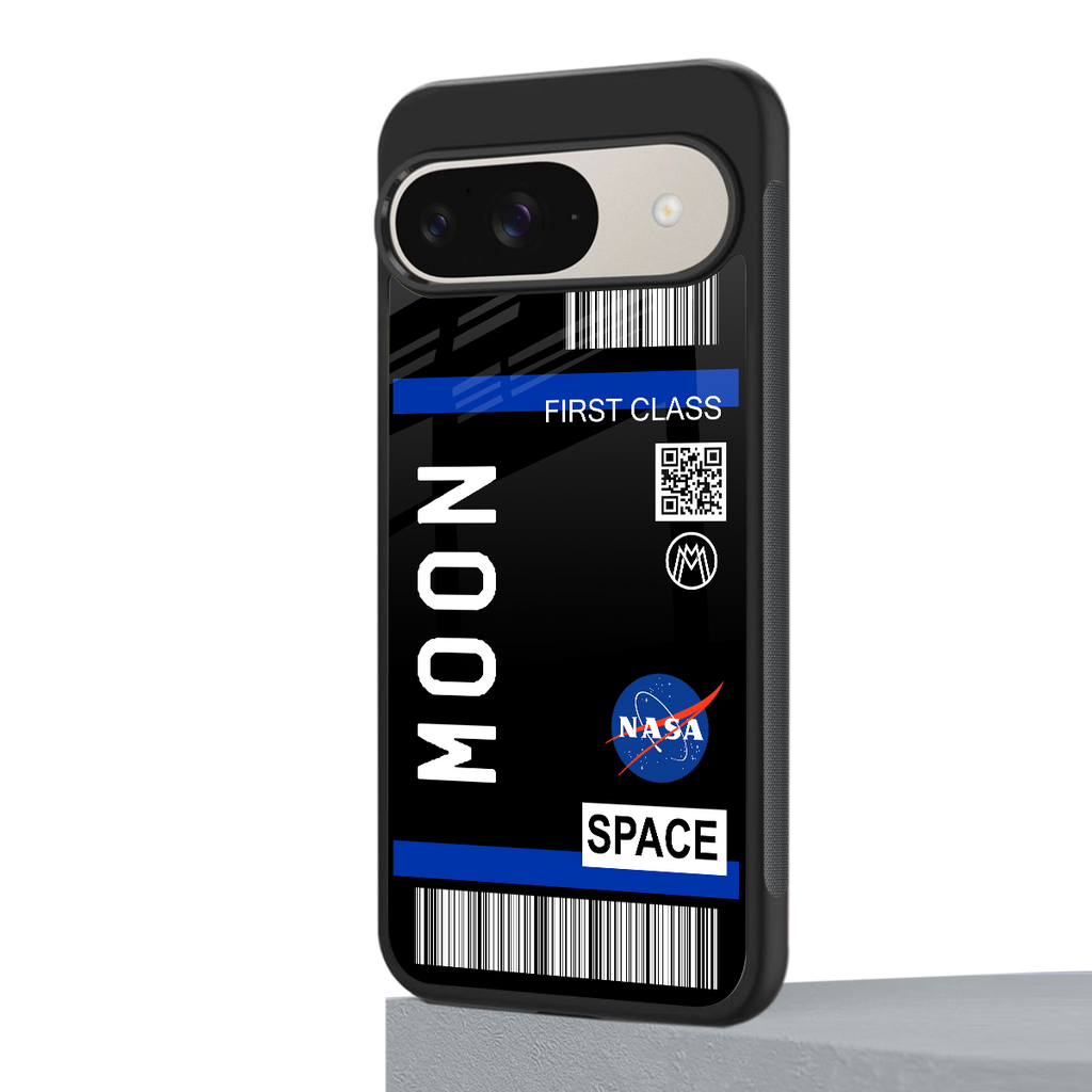 moon boarding pass back phone cover | glass case for google pixel 9