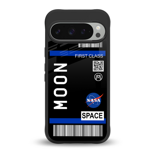 moon boarding pass back phone cover | glass case for google pixel 9 pro xl