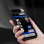 moon boarding pass back phone cover | glass case for google pixel 9 pro