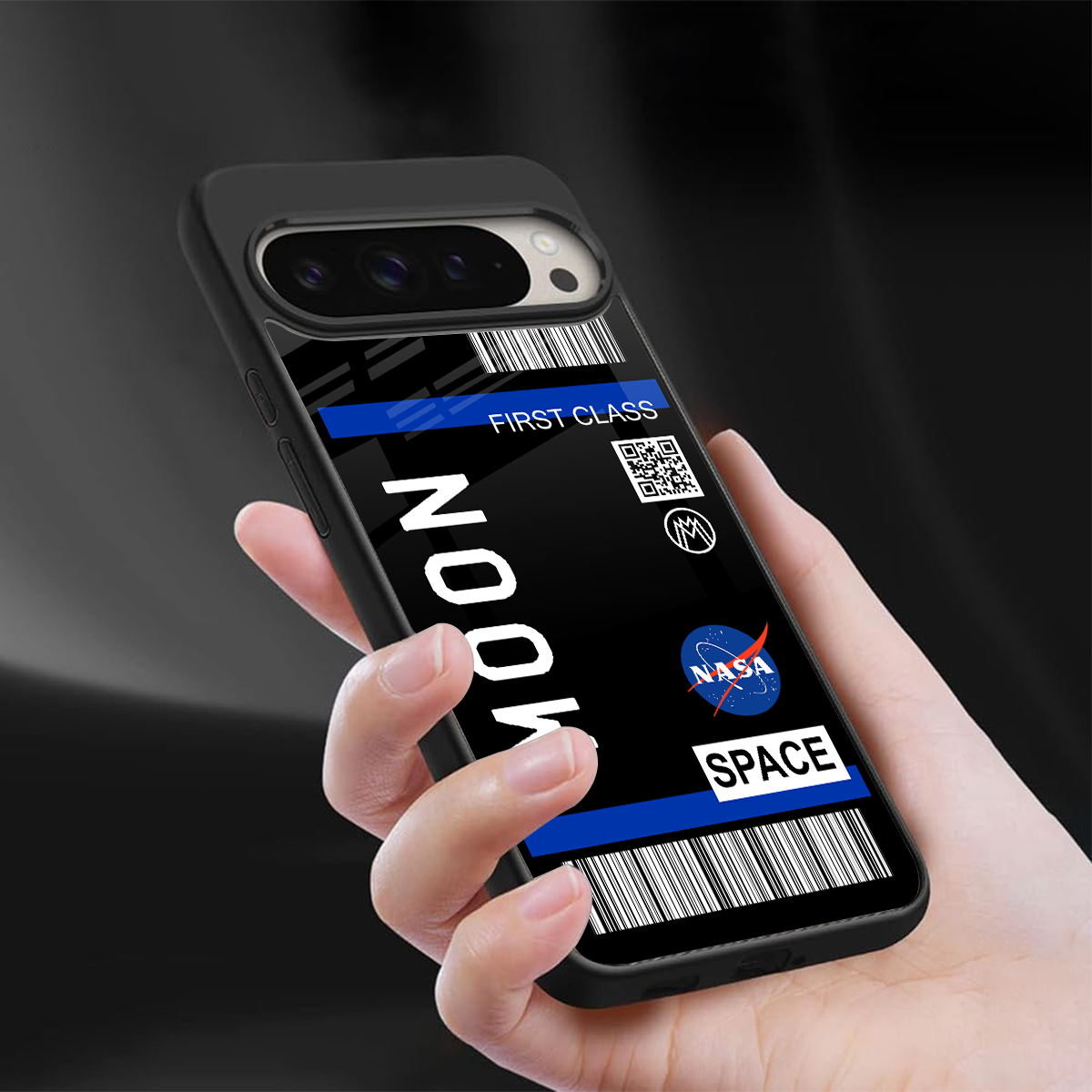 moon boarding pass back phone cover | glass case for google pixel 9 pro xl