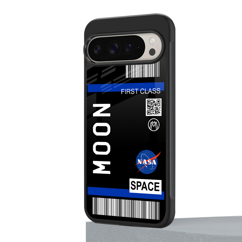 moon boarding pass back phone cover | glass case for google pixel 9 pro