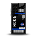 moon boarding pass back phone cover | glass case for samsung galaxy s24 ultra