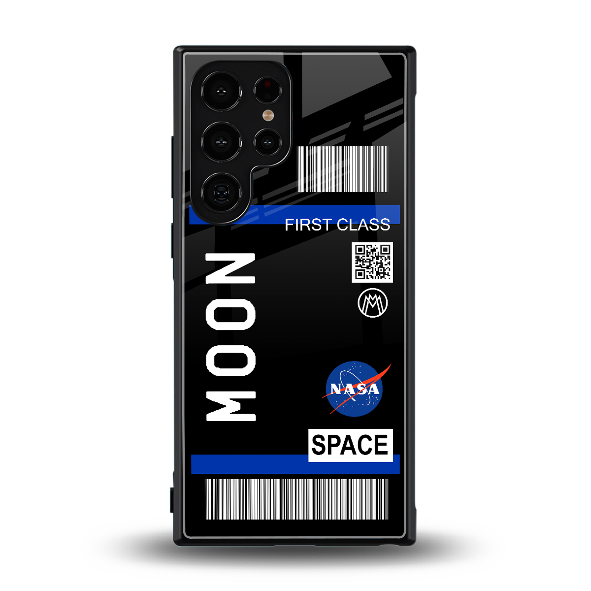 moon boarding pass back phone cover | glass case for samsung galaxy s24 ultra