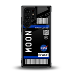 moon boarding pass back phone cover | glass case for samsung galaxy s23 ultra