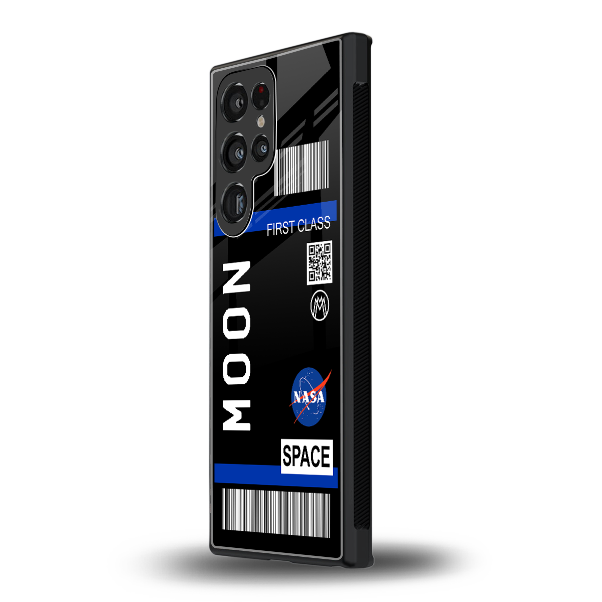 moon boarding pass back phone cover | glass case for samsung galaxy s24 ultra