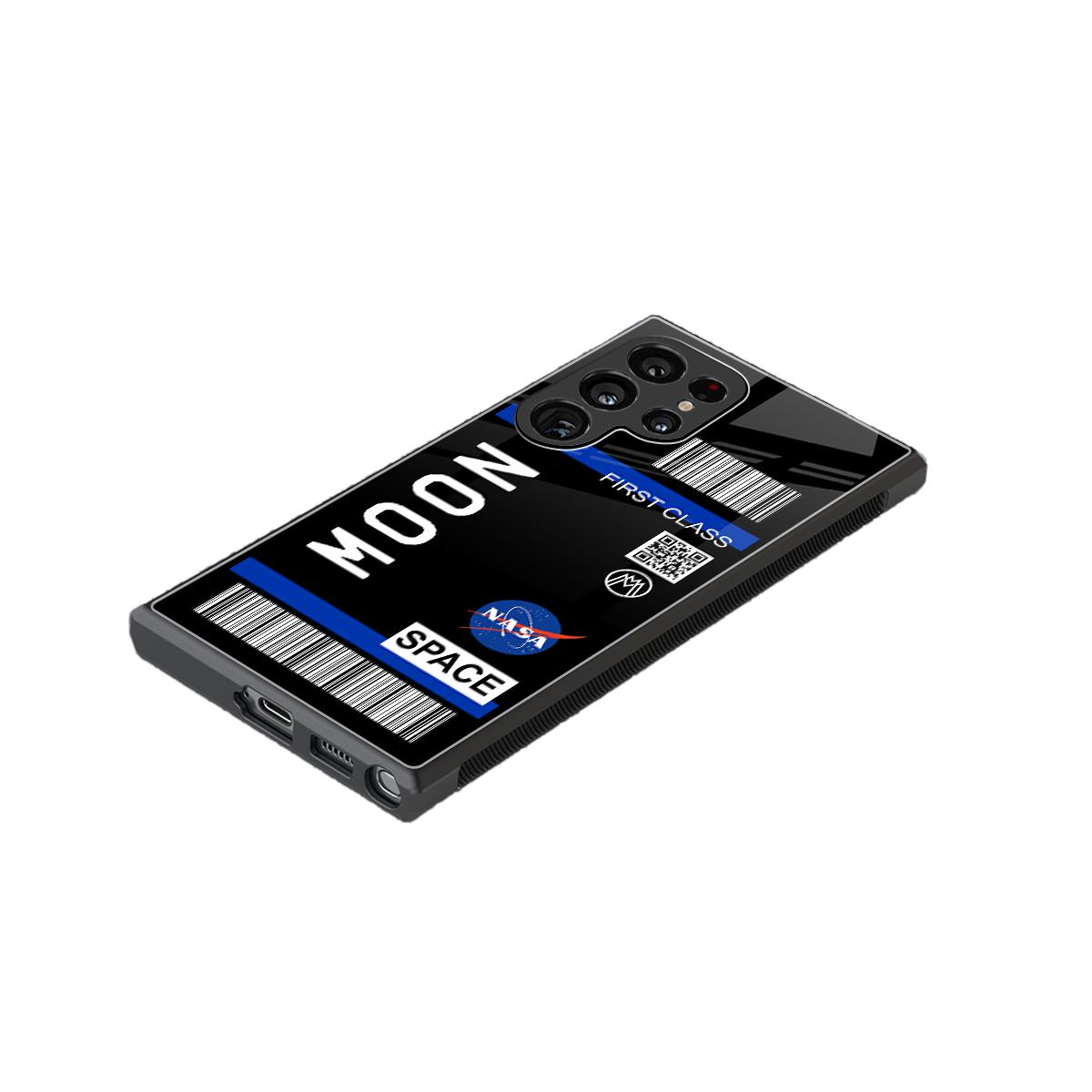 moon boarding pass back phone cover | glass case for samsung galaxy s24 ultra
