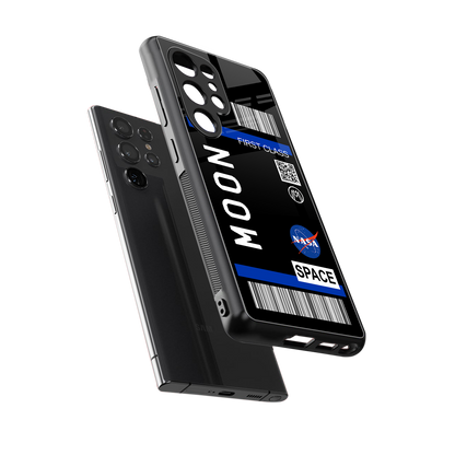 moon boarding pass back phone cover | glass case for samsung galaxy s25 ultra