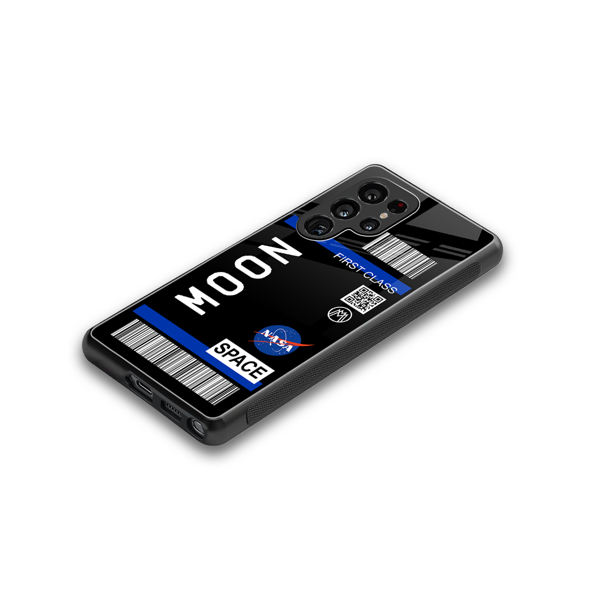 moon boarding pass back phone cover | glass case for samsung galaxy s25 ultra