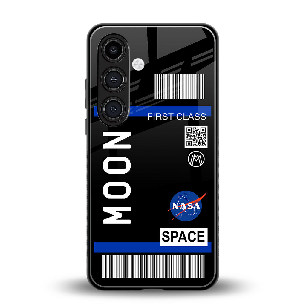 moon boarding pass back phone cover | glass case for samsung galaxy s23 plus