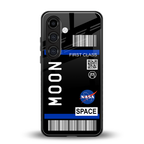 moon boarding pass back phone cover | glass case for samsung galaxy s25 plus