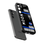 moon boarding pass back phone cover | glass case for samsung galaxy s24 plus