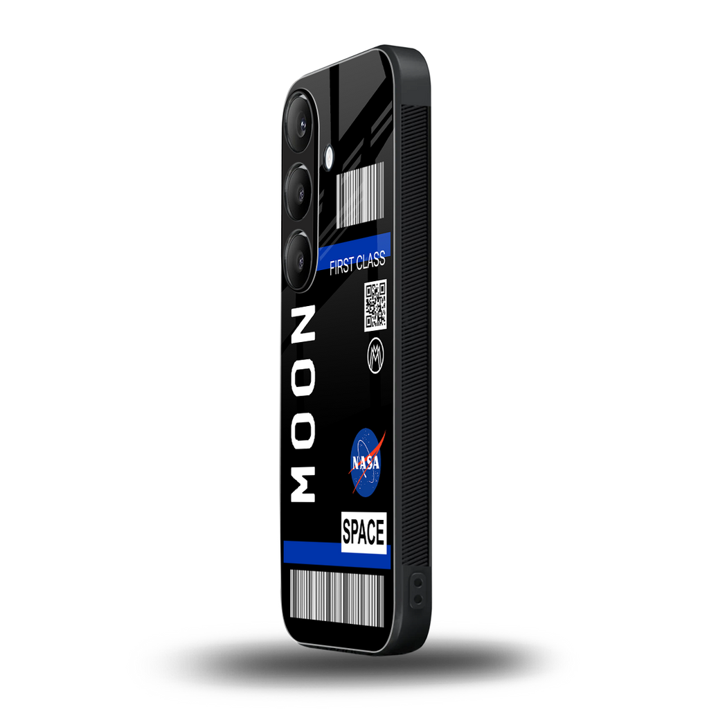 moon boarding pass back phone cover | glass case for samsung galaxy s24 plus