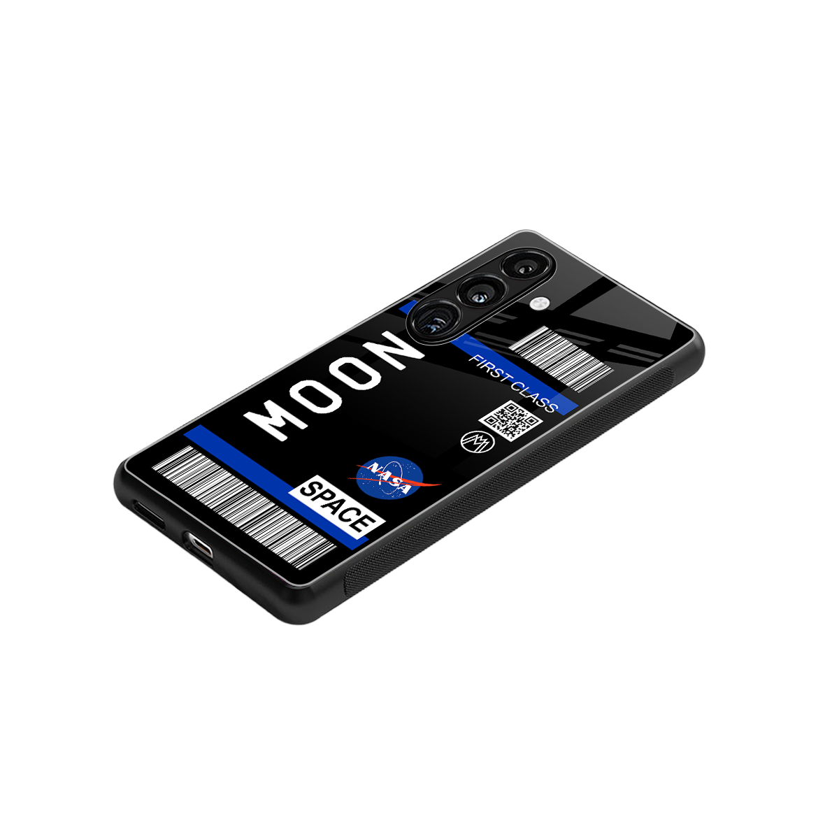 moon boarding pass back phone cover | glass case for samsung galaxy s23 fe