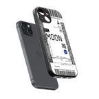 moon boarding pass ticket back phone cover | glass case for iphone 13 mini