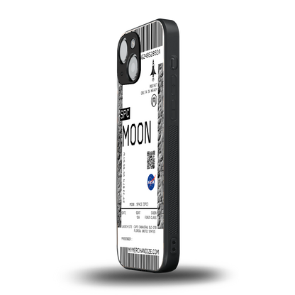 moon boarding pass ticket back phone cover | glass case for iphone 13 mini