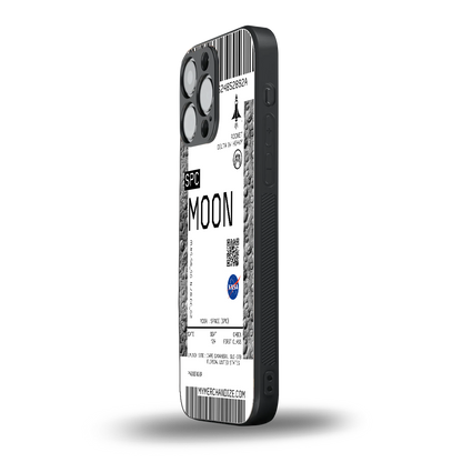 moon boarding pass ticket back phone cover | glass case for iphone 13 pro max