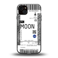moon boarding pass ticket back phone cover | glass case for iphone 15 plus